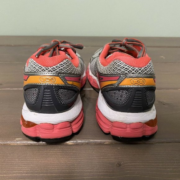 ASICS Gel Nimbus 15 Women’s Size 5.5 T3B5N Gray/Pink/Orange Running Shoes - Used - Picture 4 of 5